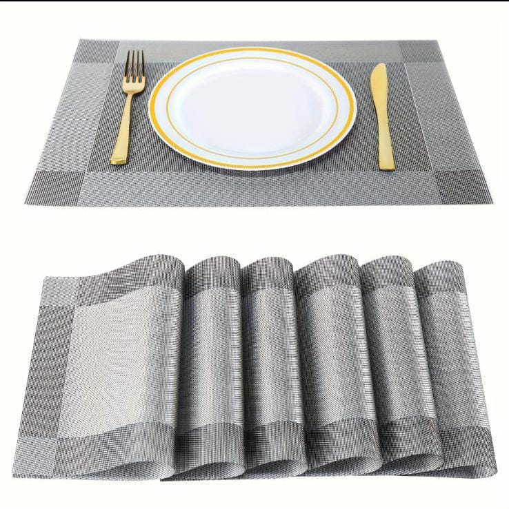 6pcs pvc  table mats plus one table runner