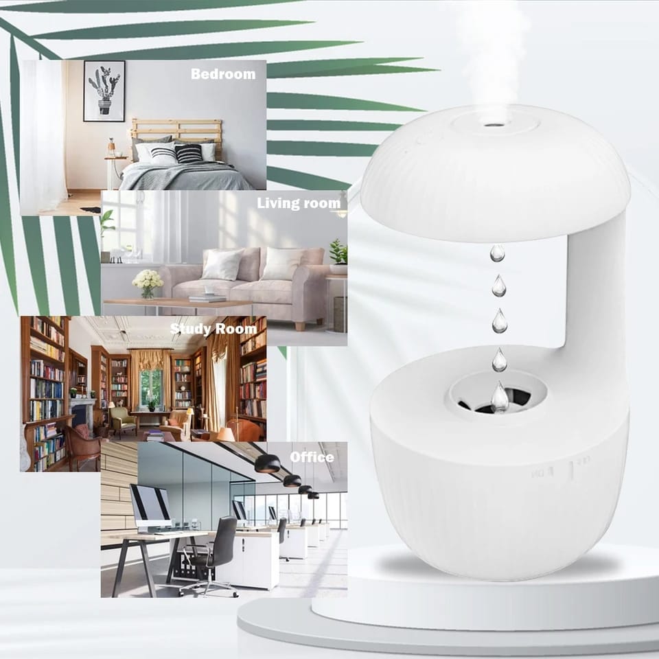 Anti gravity water droplets humidifier