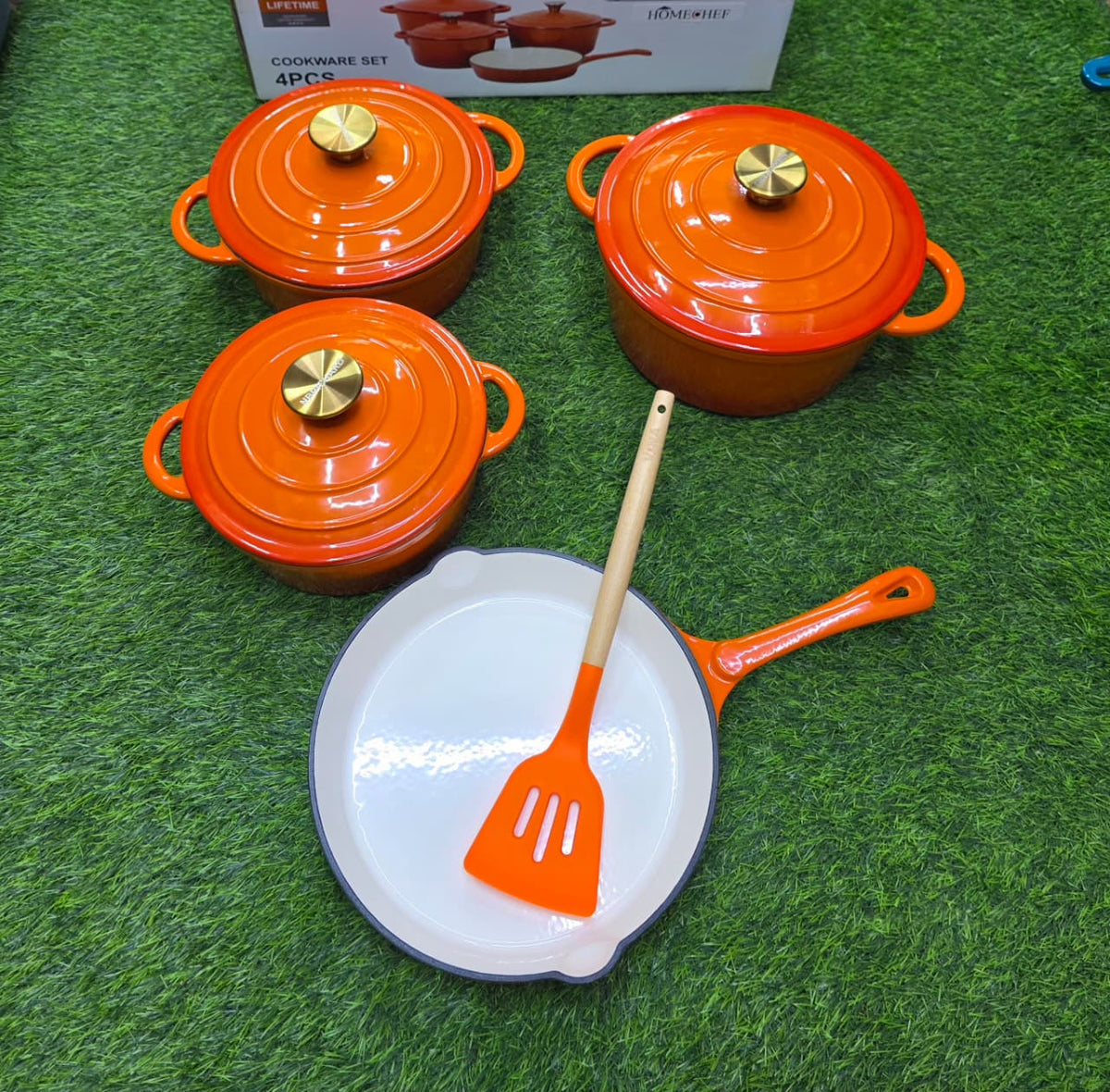 7pcs Enamel Cast iron cooking pots
