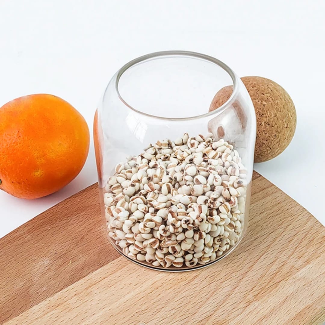 3pc Glass Storage Jars with Cork Lids