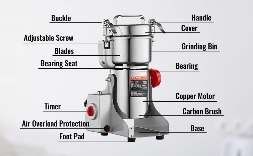 800G Spice Grinder Electric Grain Grinder Mill Grinder Grinding Machine for Various Grains Spice Grain