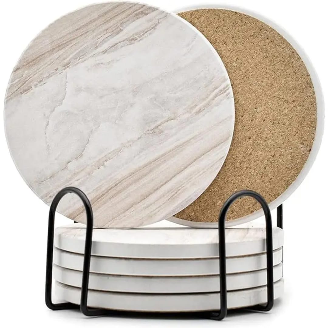 White marble coaster