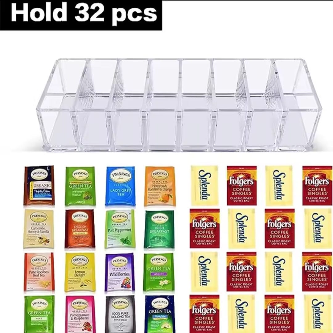 8 compartment transparent multifunctional storage box.