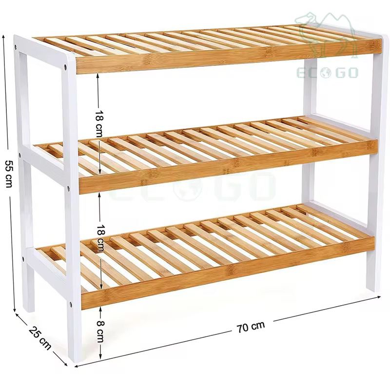 3 layer natural bamboo shoe rack/ storage organizer .