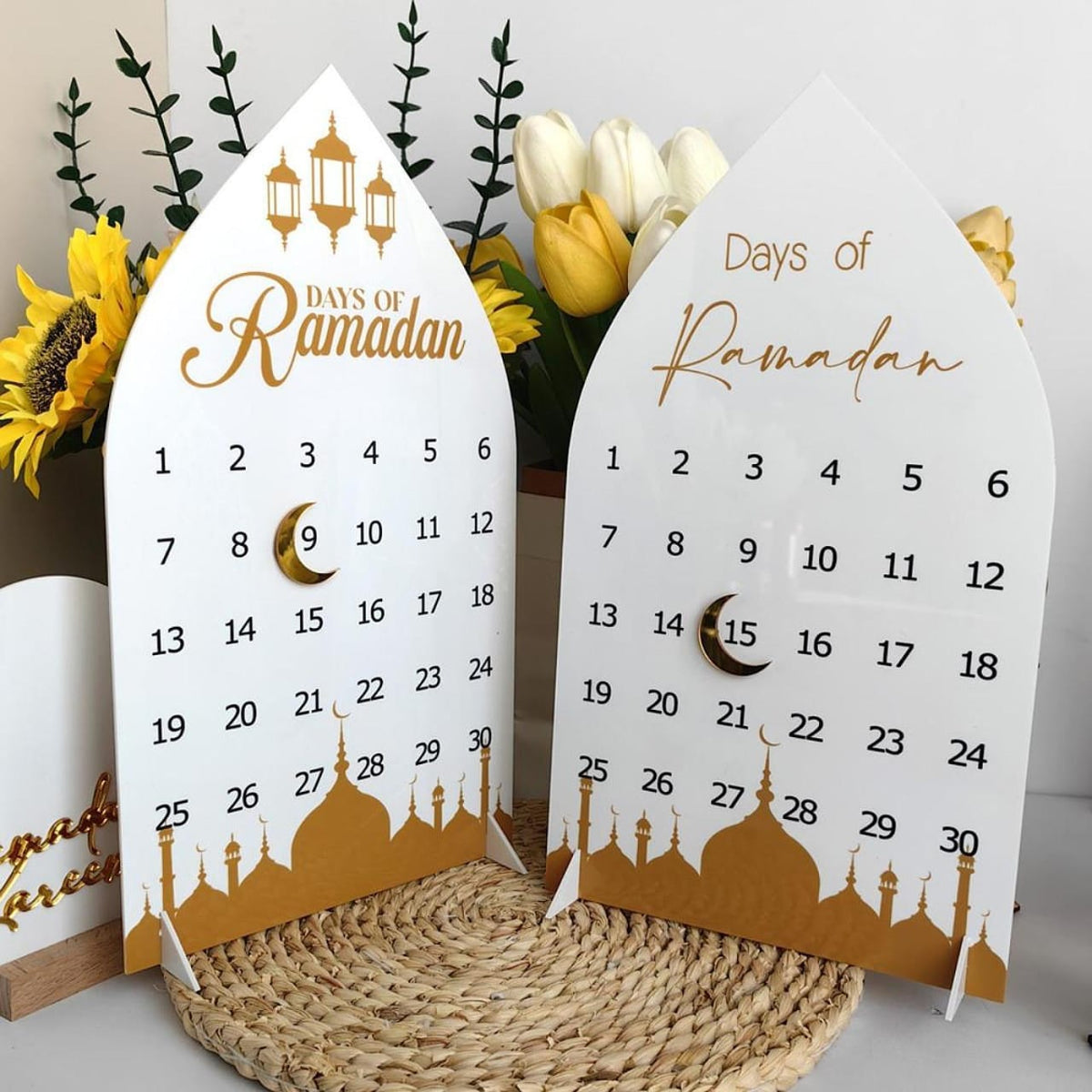 Days of Ramadhan count+Eid Mubarak Acrylic Deco
