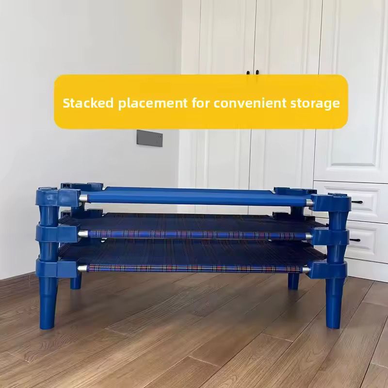Stackable Kindergarten special plastic canvas bed bed Nursery lunch break bed