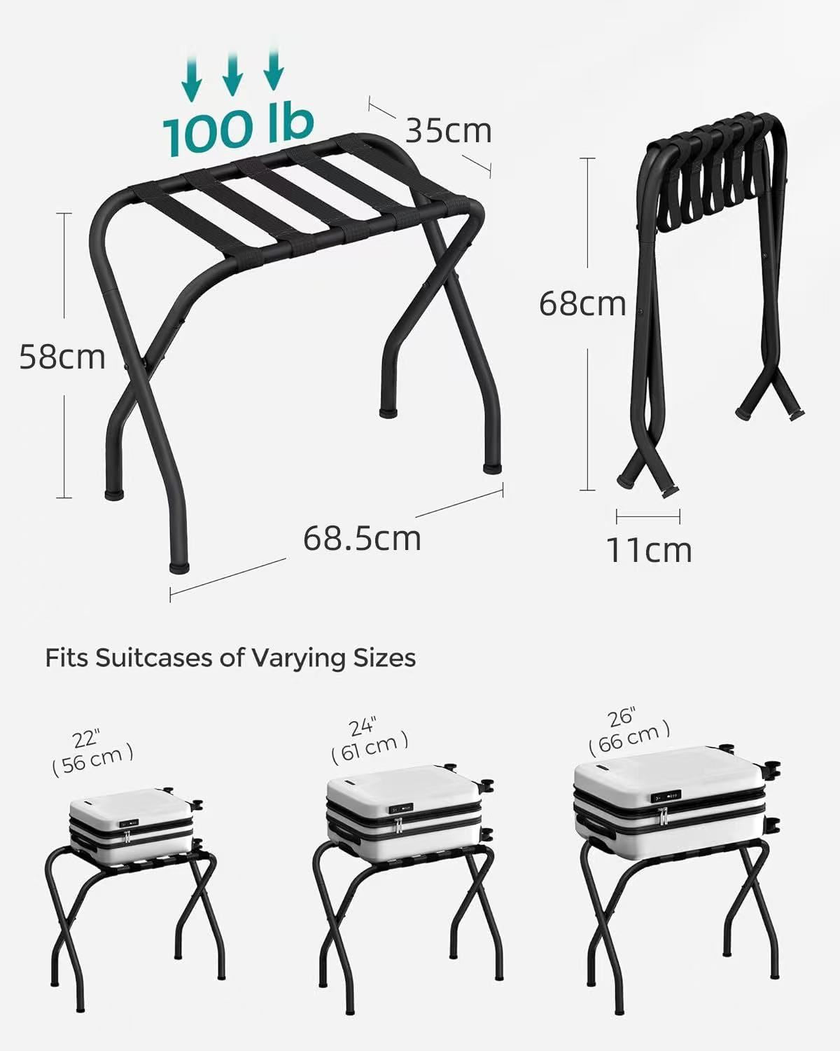 Foldable Metal Luggage Rack / Suitcase Stand
