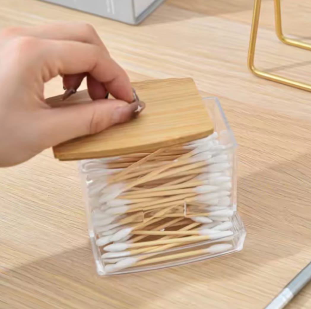 Cotton swab dispenser.