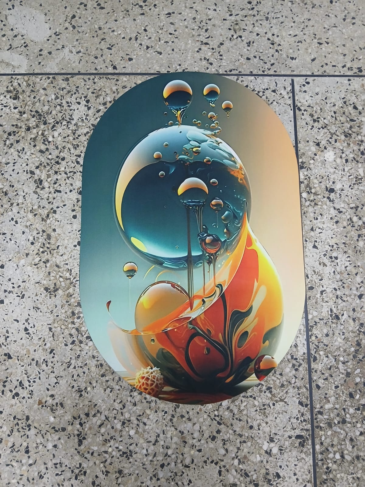 Oval Bathroom/ Door mats with rubber underside
