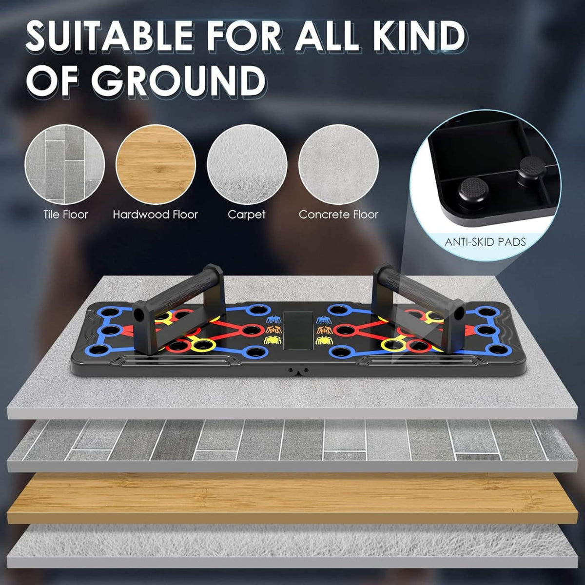 Portable Multifunctional Push-up Board - Fitness and Muscle Training Device Home Workout Set Foldable Push Up Bar