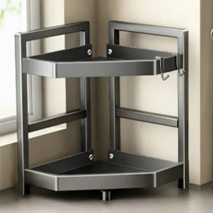 2Tier Multifunctional Countertop Kitchen Corner Storage Rack/Spice Rack