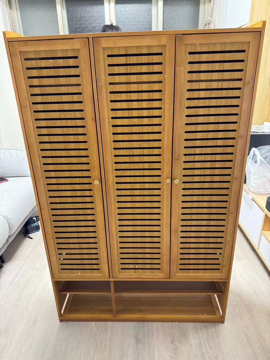 Tall 10-Tier Bamboo Shoe Cabinet