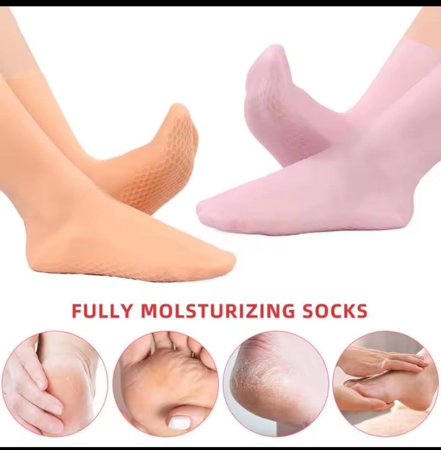 Silicone moisturizing long socks