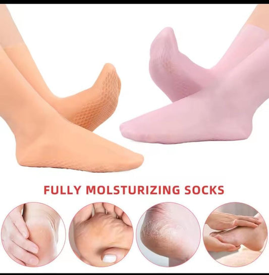 Silicone moisturizing long socks