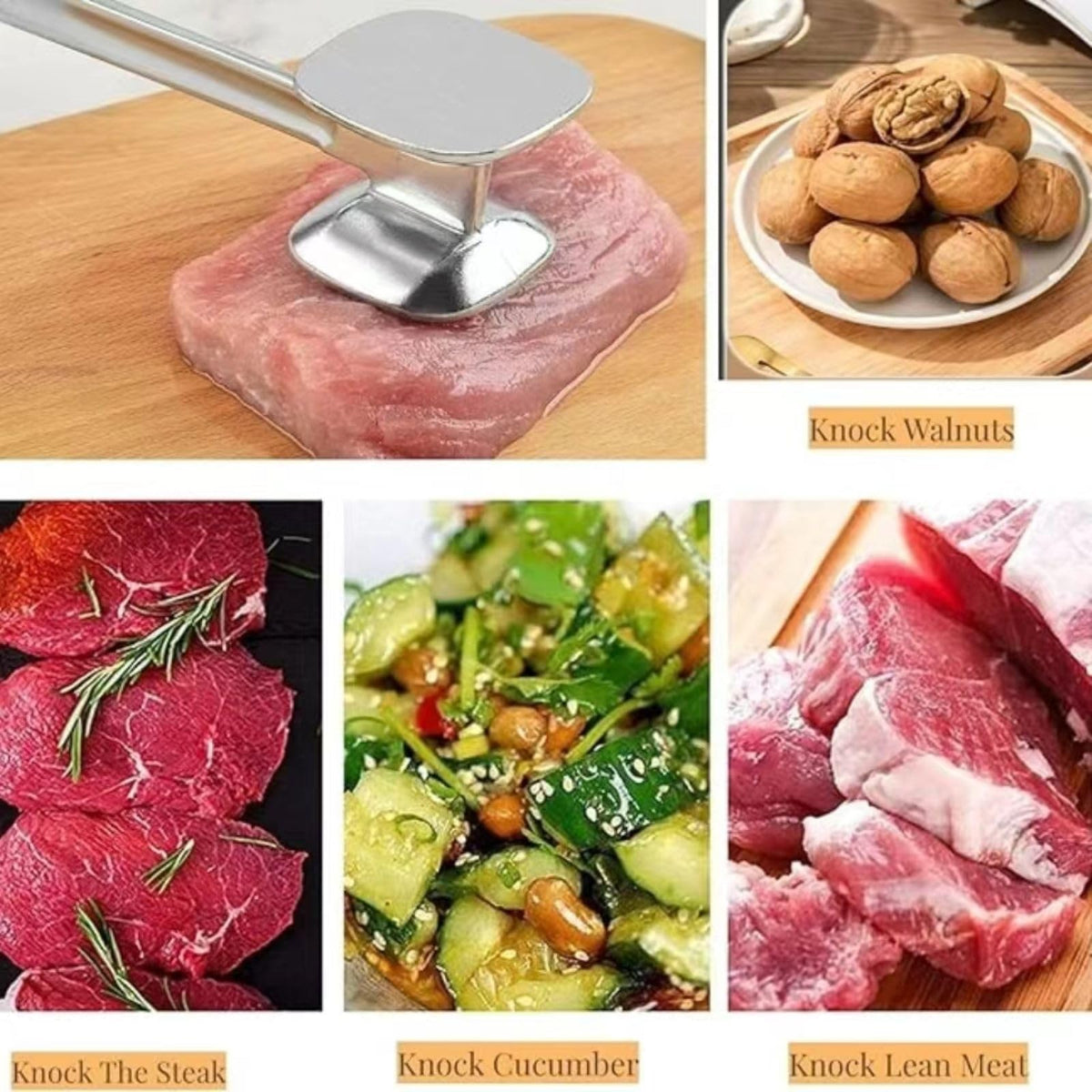Kitchen Meat Tenderizer Steak Mallet Hammer Aluminum for Picnic BBQ Cooking