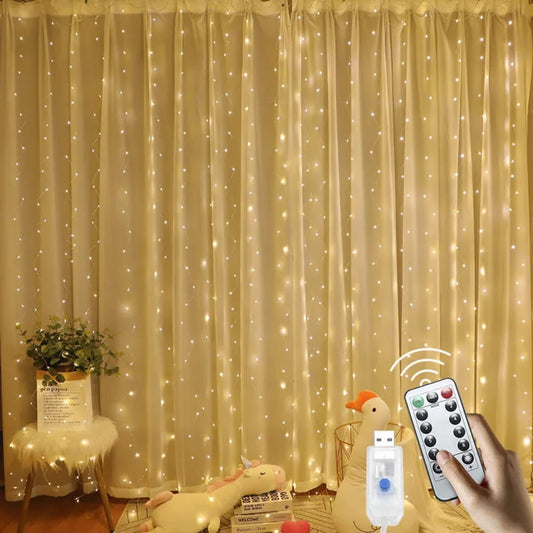 3M×3M CURTAIN LIGHTS WITH REMOTE