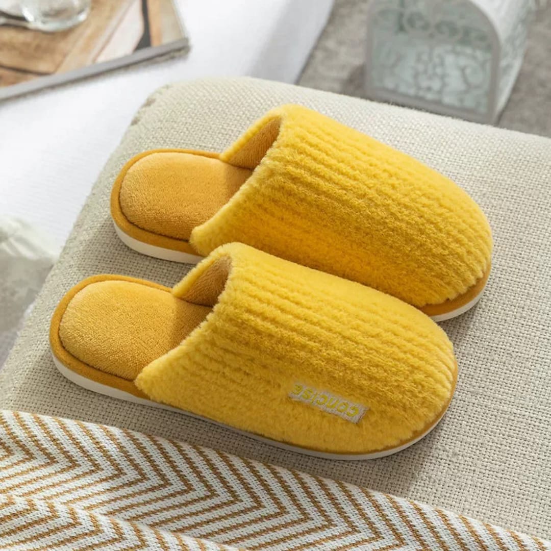 Fuzzy House Slippers Winter Warm Plush Indoor Non-slip Bedroom Slides Soft Comfort Fur Fluffy Cotton Shoes