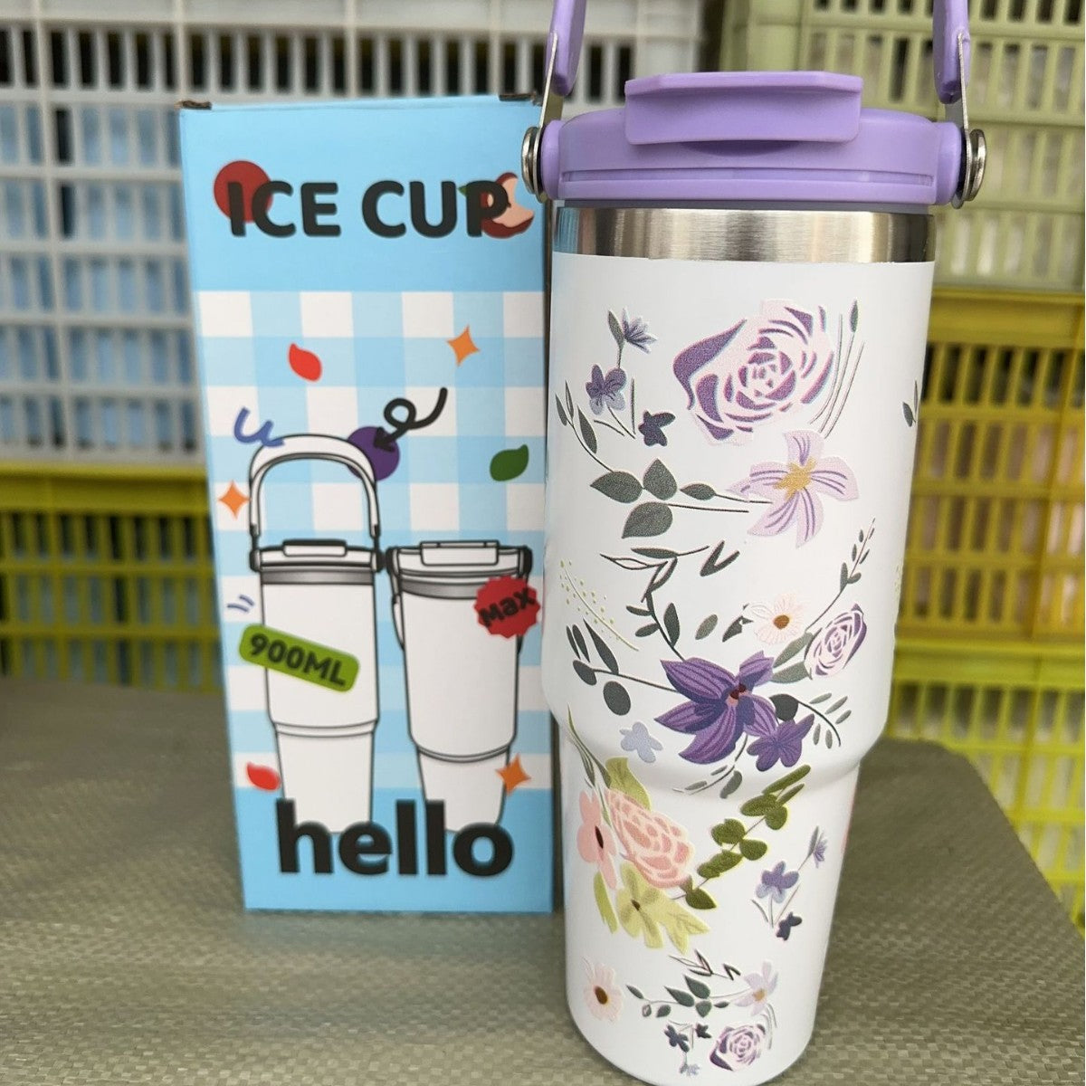 Floral thermal cups