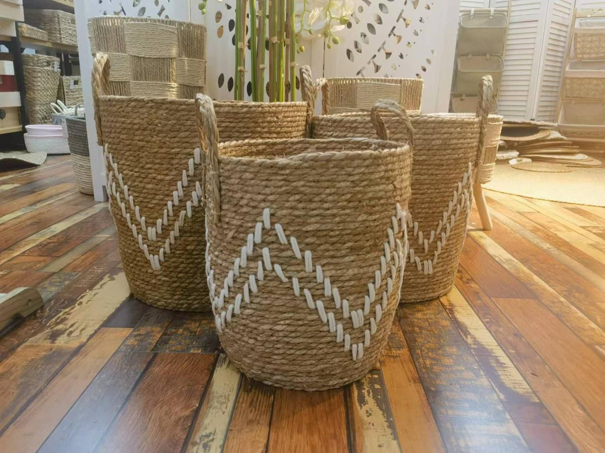 Set of 3 Stackable handmade baskets
