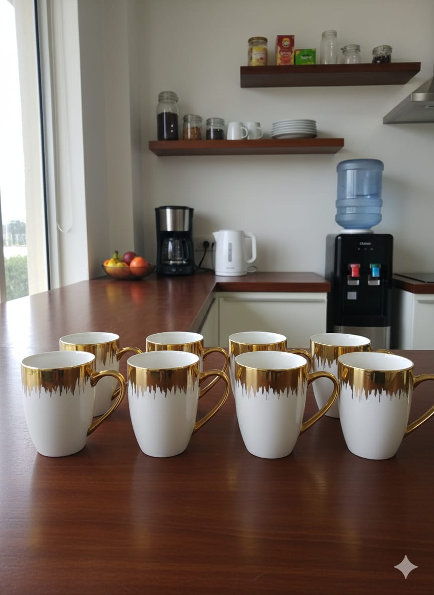 Gold Detail Tea Mugs