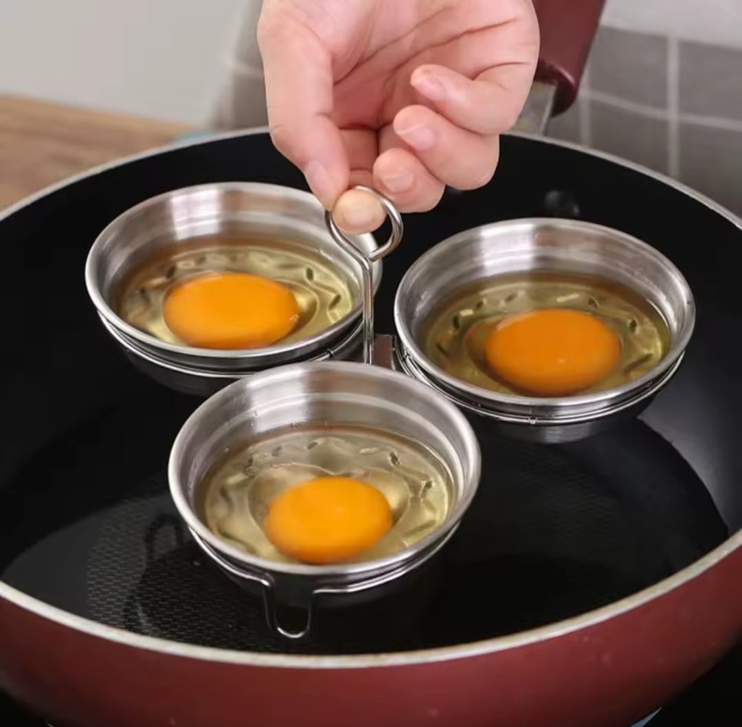 3 in 1 stainless steel egg poacher. Durable egg steamer.