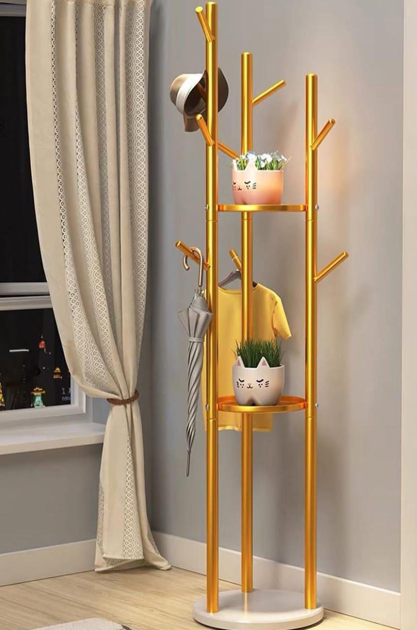 Multifunctional white coat tree stand