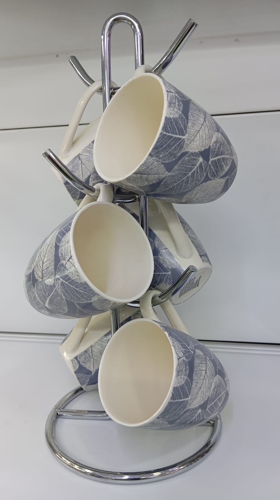 White and blue Ceramic cups
