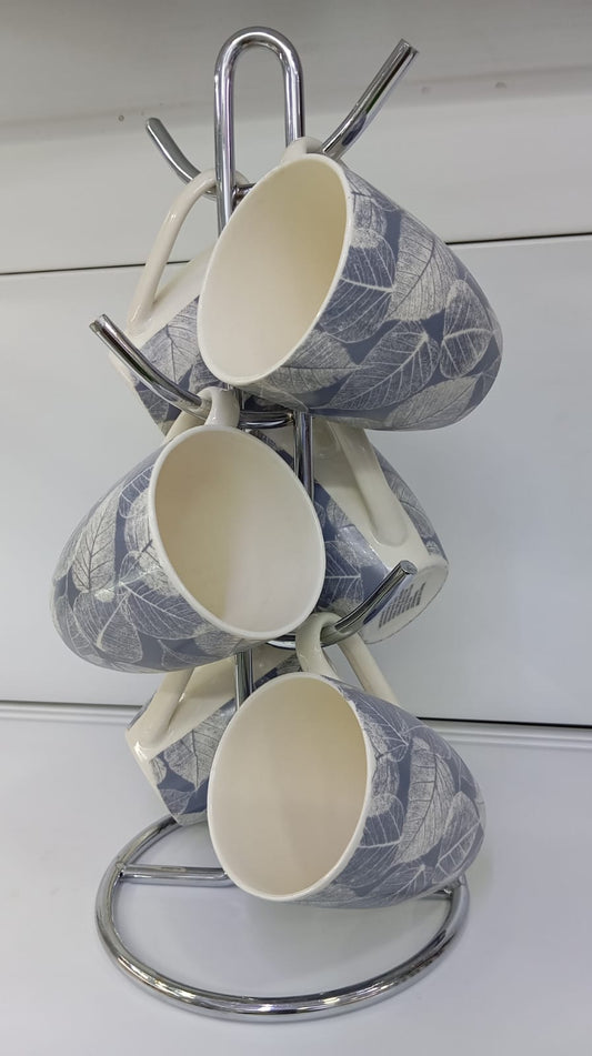 White and blue Ceramic cups