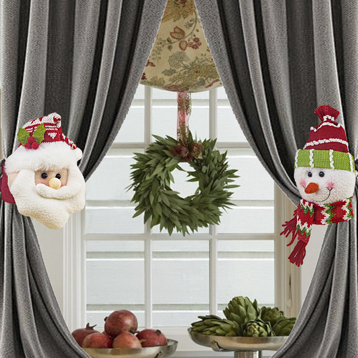 *Christmas Curtain Buckle Santa Claus Snowman Curtain Tie Back Holdbacks For Home Office Parties Curtain Railing Trees