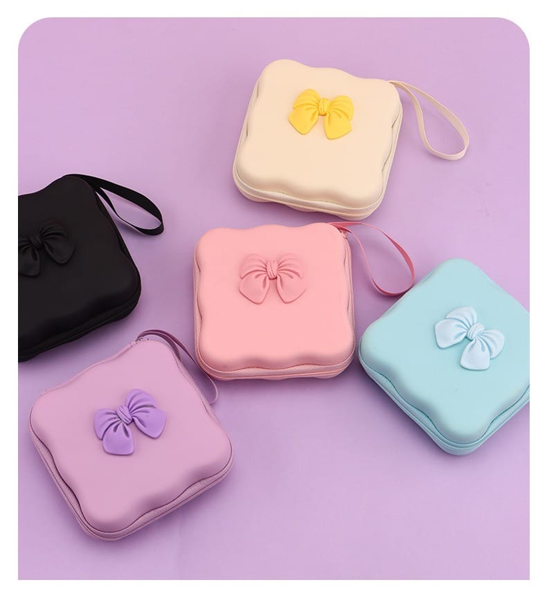 Cute Bow & Heart Design sanitary pad / cable organizer