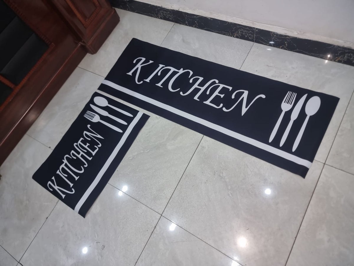 High quality medium grip Rubber underside floor 3D 2in1 kitchen mat