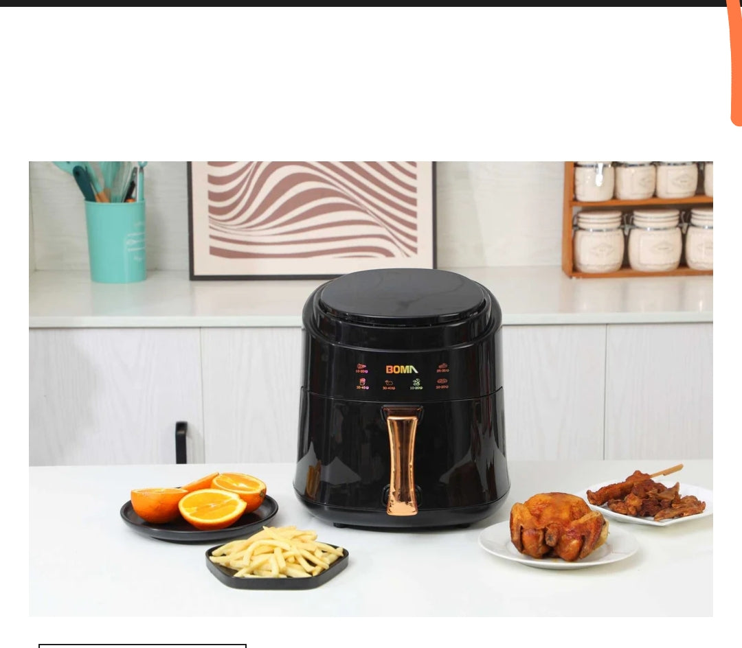 Boma Air Fryer 8L Digital Display Fry with Less Oil for Healthy Food, Adjustable Temperature Control, Cooking Presets & Dishwasher-Safe Basket