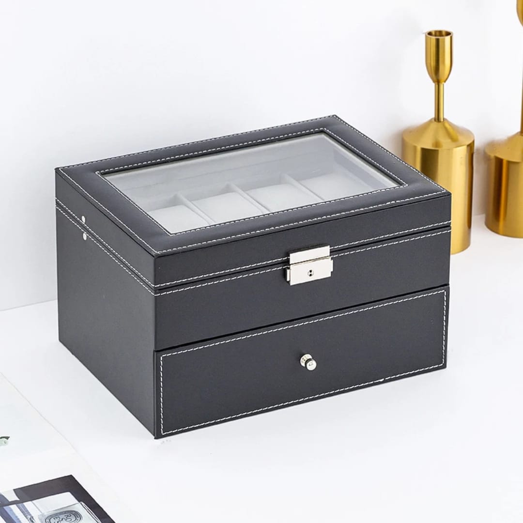 24 slots leather watch organizer