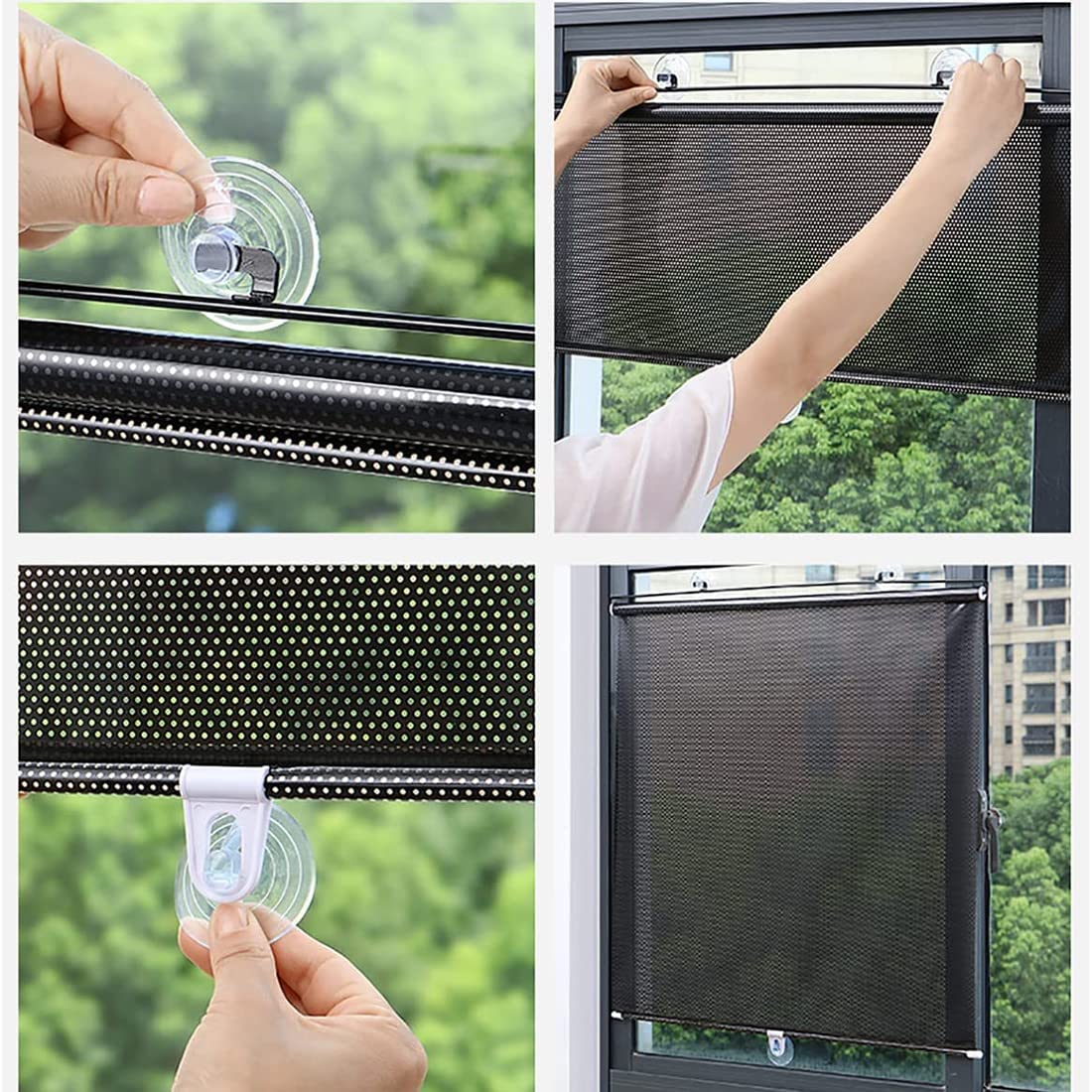 Retracting black out window blinds