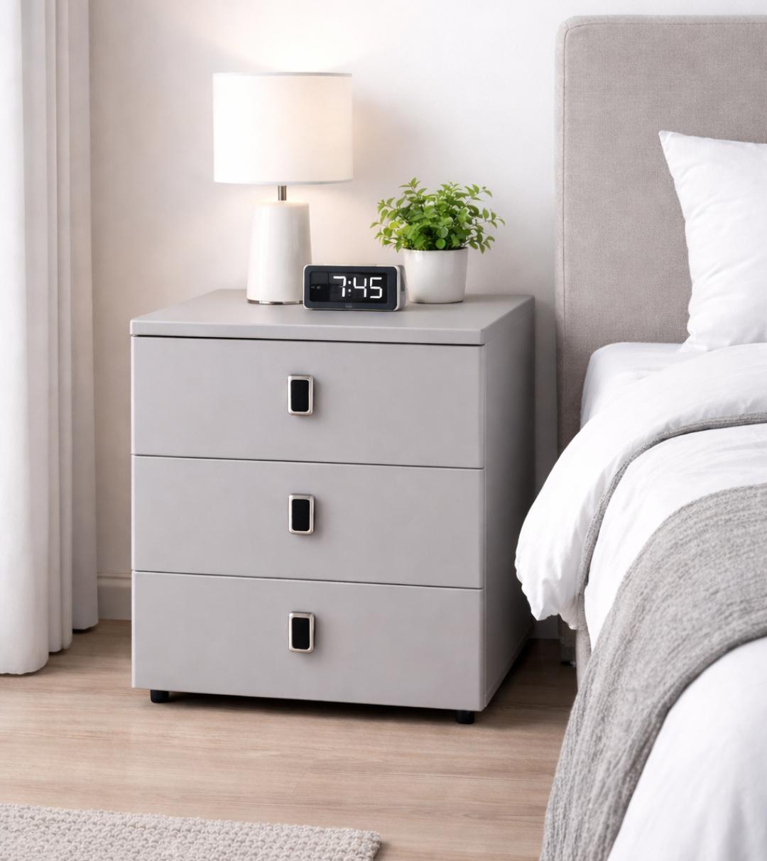 Nightstand Wooden Bedside Table Bedroom Modern End Table Storage Cabinet Sofa Side Table Bedside Bedside Cabinet With 3 Drawers