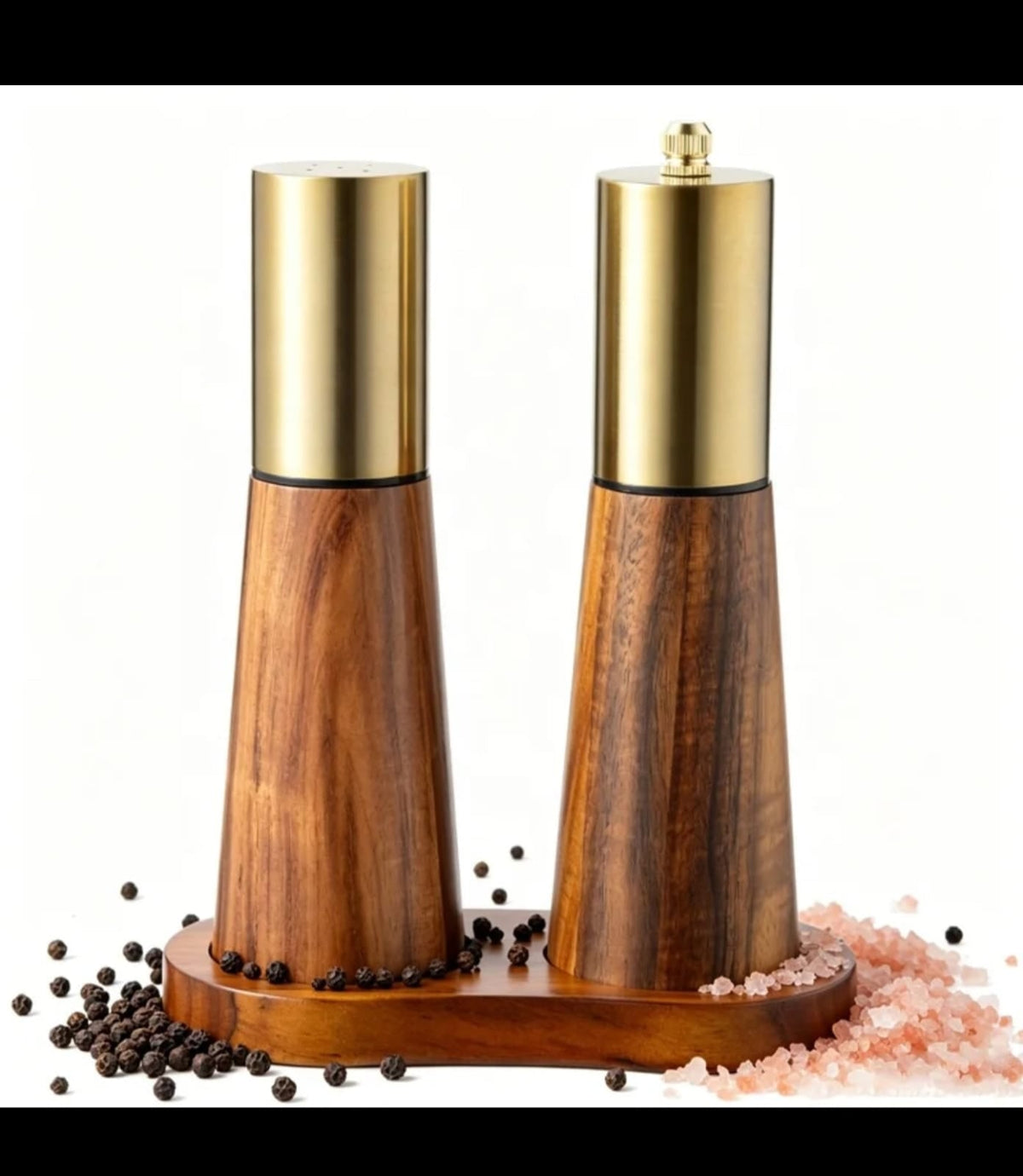 Elegant Bamboo Pepper & Salt grinder set for Seasoning and cooking.