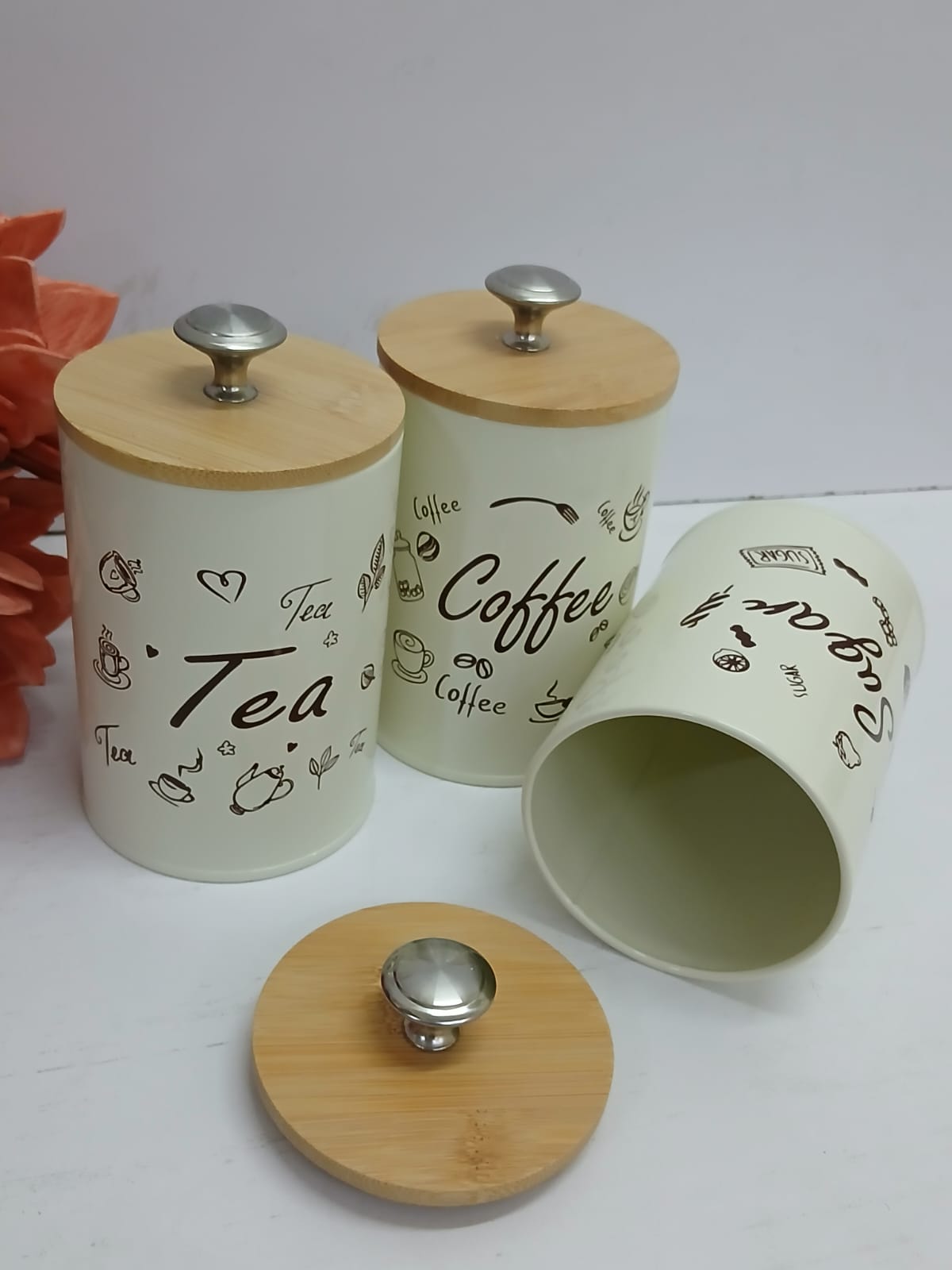 Airtight Sugar, Tea, Coffee canisters