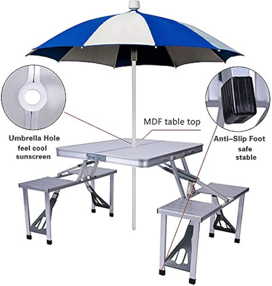 Folding picnic table and chairs set