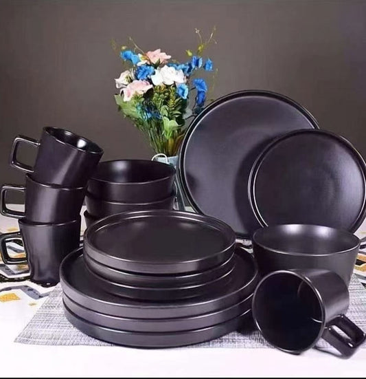 24pcs Black dinner set
