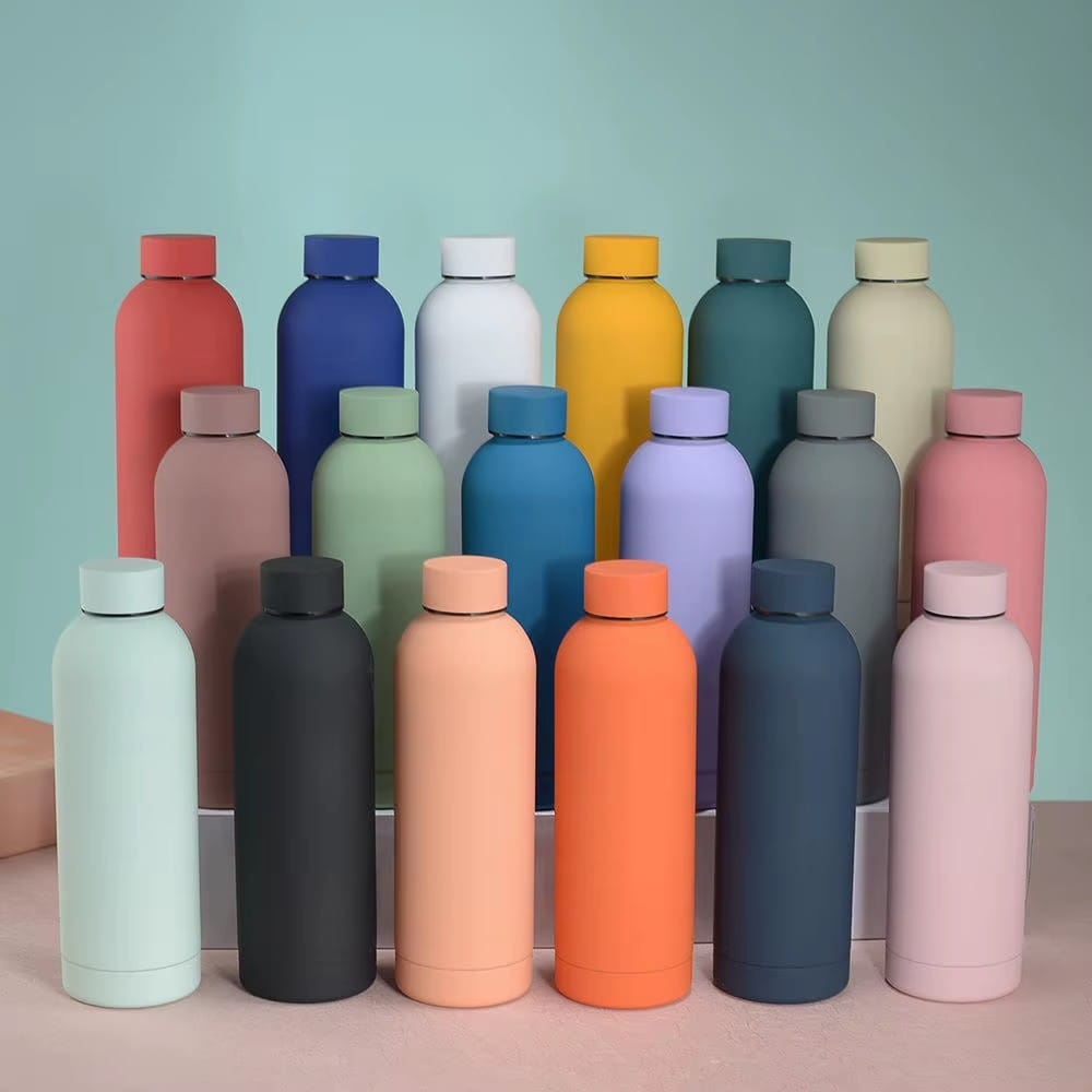 *500ml Vacuum Insulated Stainless Steel Water Bottle Skin Feel Thermal Flask Insulated Water Bottle For On The Go