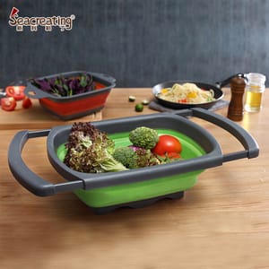 Big sized Rectangular expandable big handles collapsible colander drainer