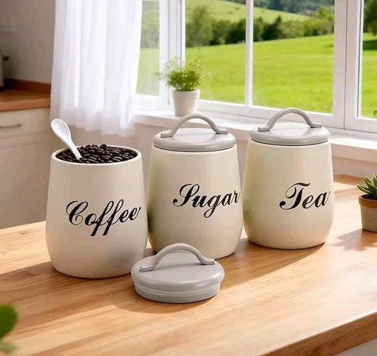 Sugar, Tea, Coffee canisters