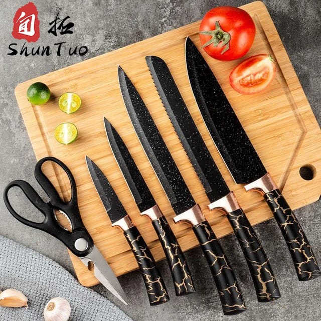 25pcs Silicon spoon & Knife Set with Block, Holder & Cutting Board