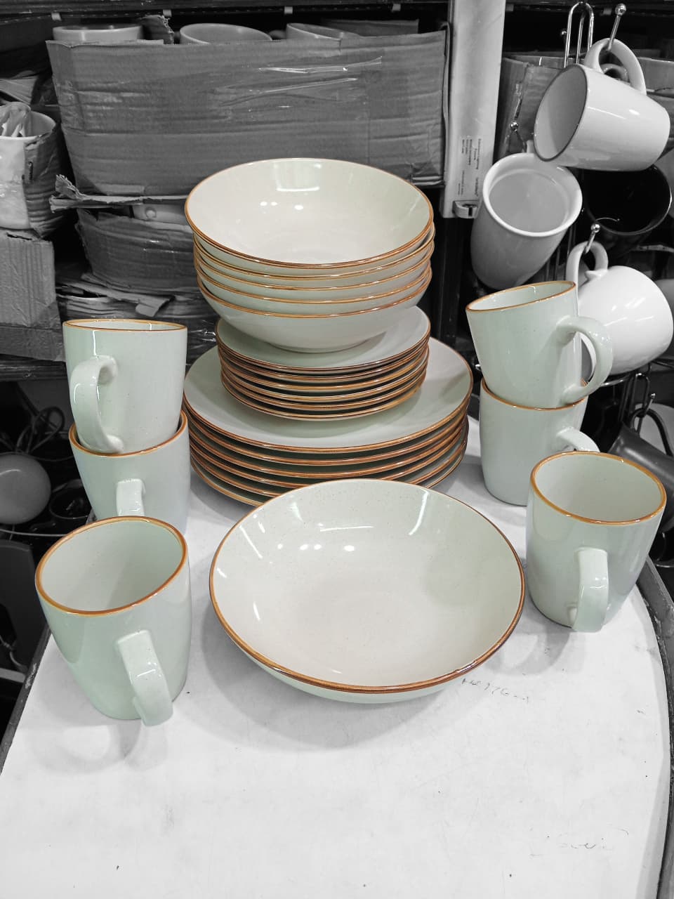 24pcs ceramic marble dinner set