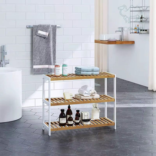 3 layer natural bamboo shoe rack/ storage organizer .