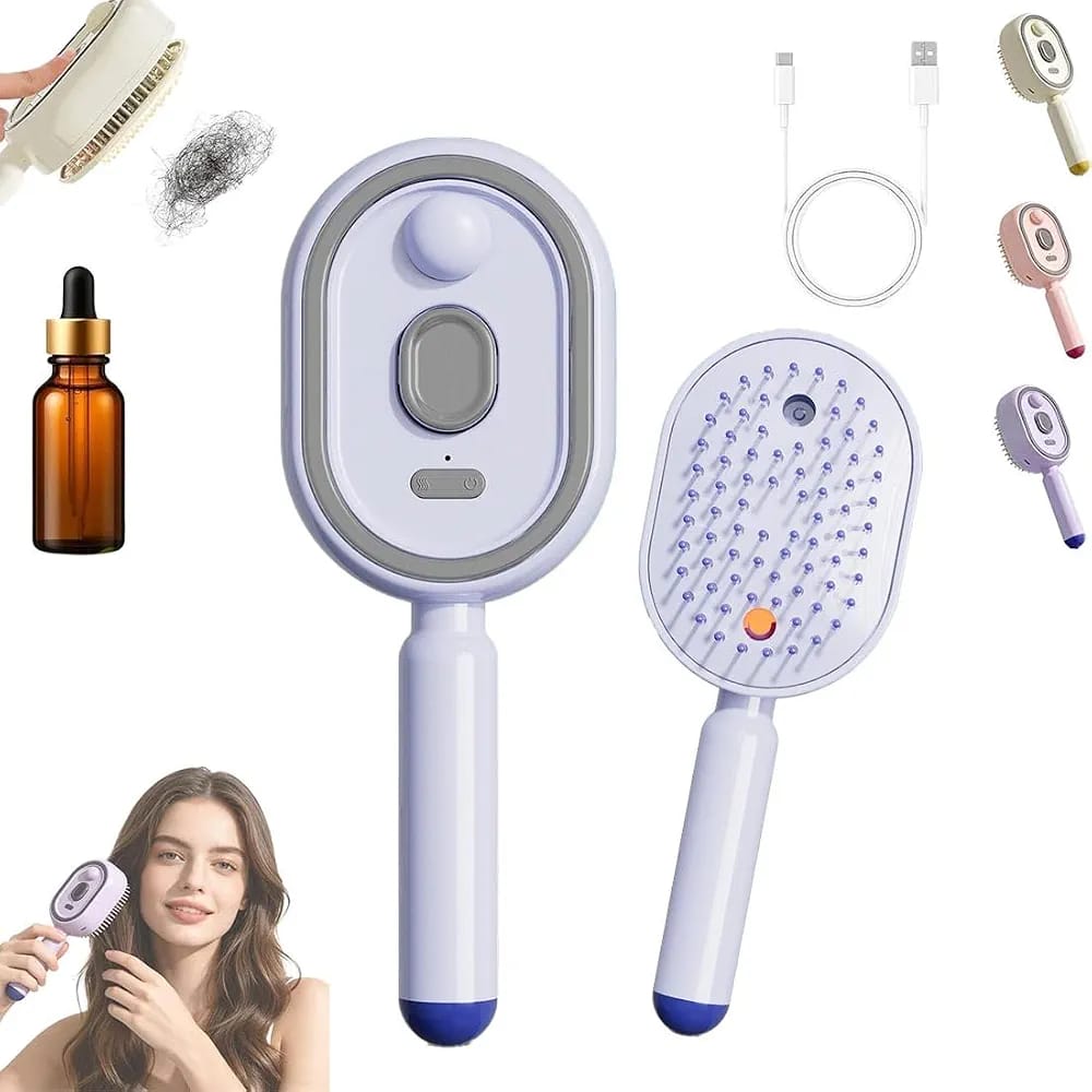 3 in 1 RECHARGEABLE MIST DETANGLING GROOMING BRUSH