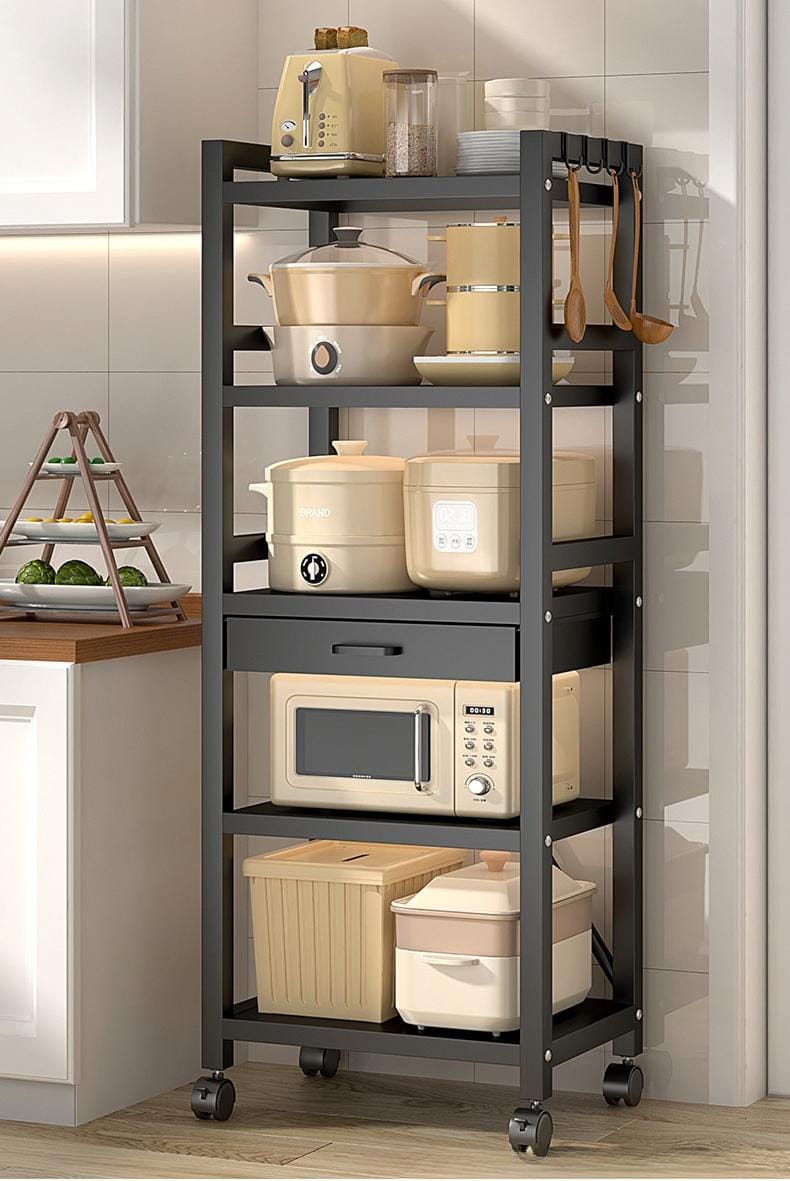 5 tier metallic kitchen rack