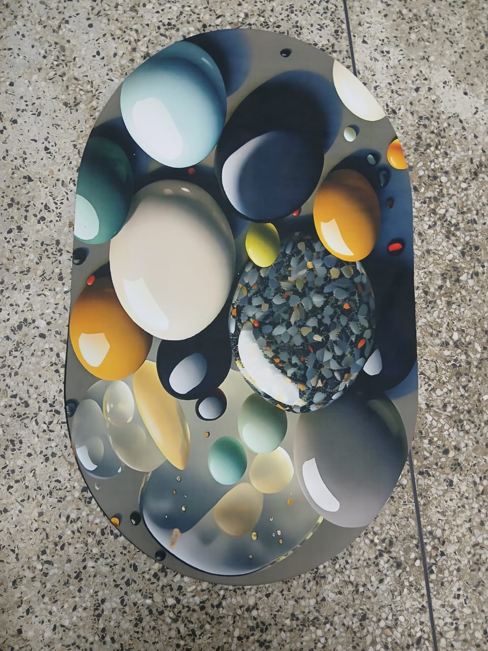 Oval Bathroom/ Door mats with rubber underside