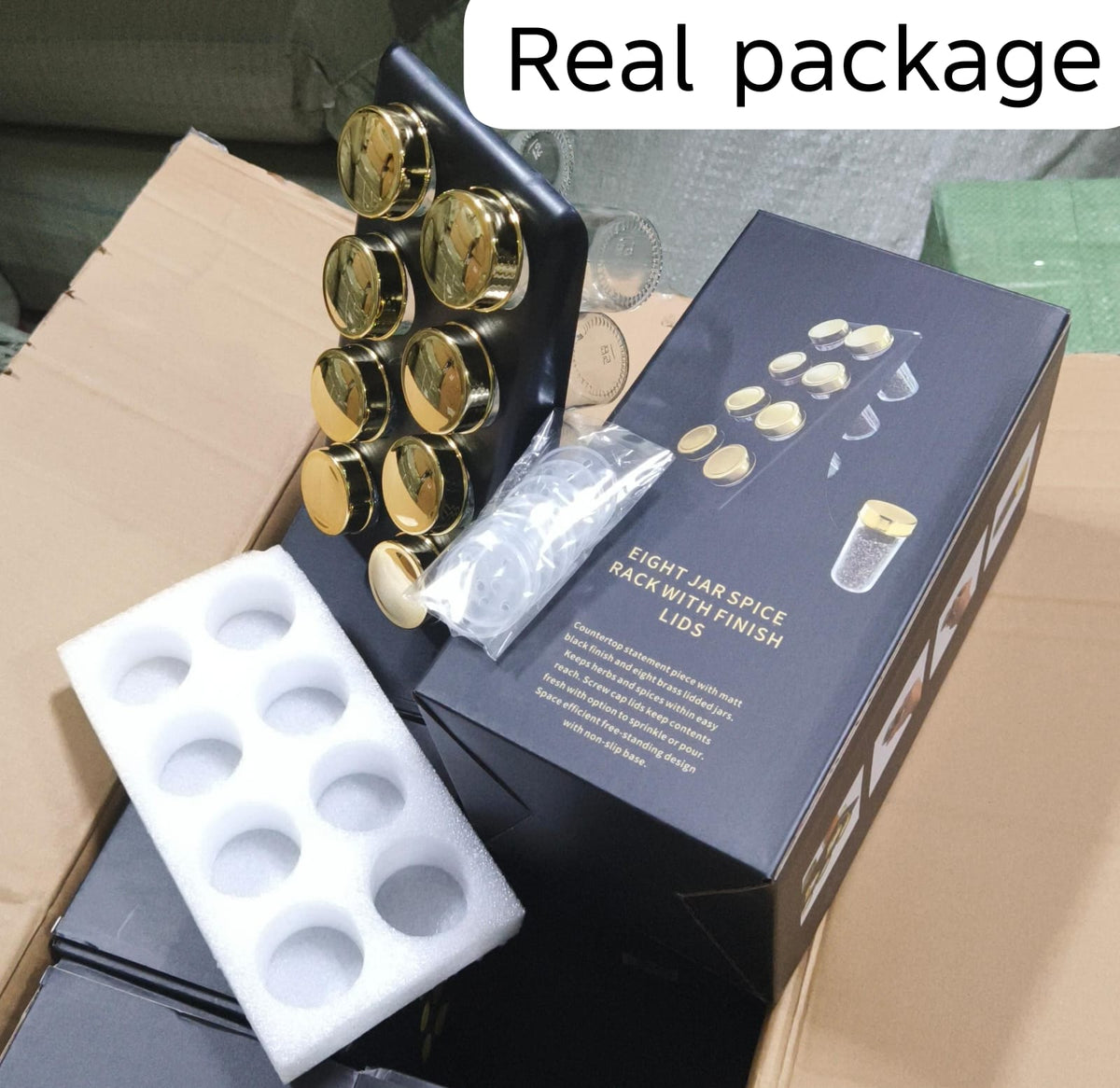 Black slanted spice rack set