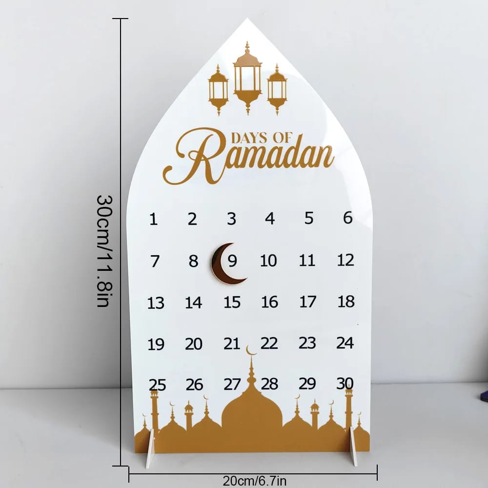 Days of Ramadhan count+Eid Mubarak Acrylic Deco
